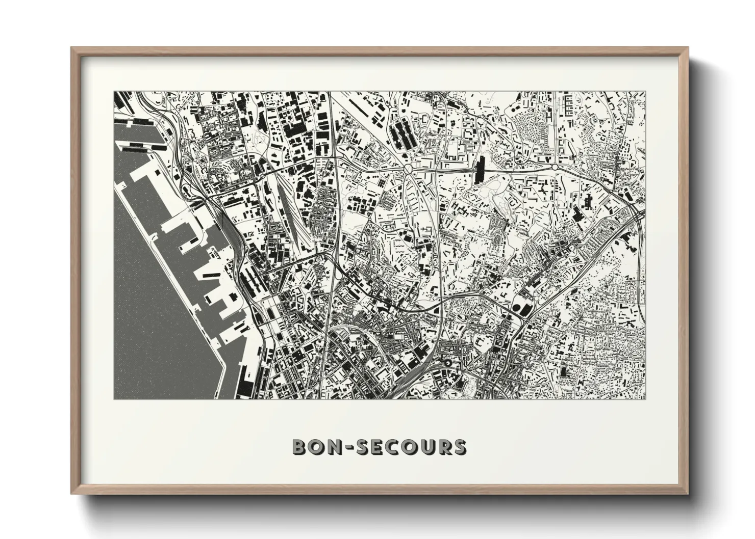 Une affiche de carte sur Bon-Secours