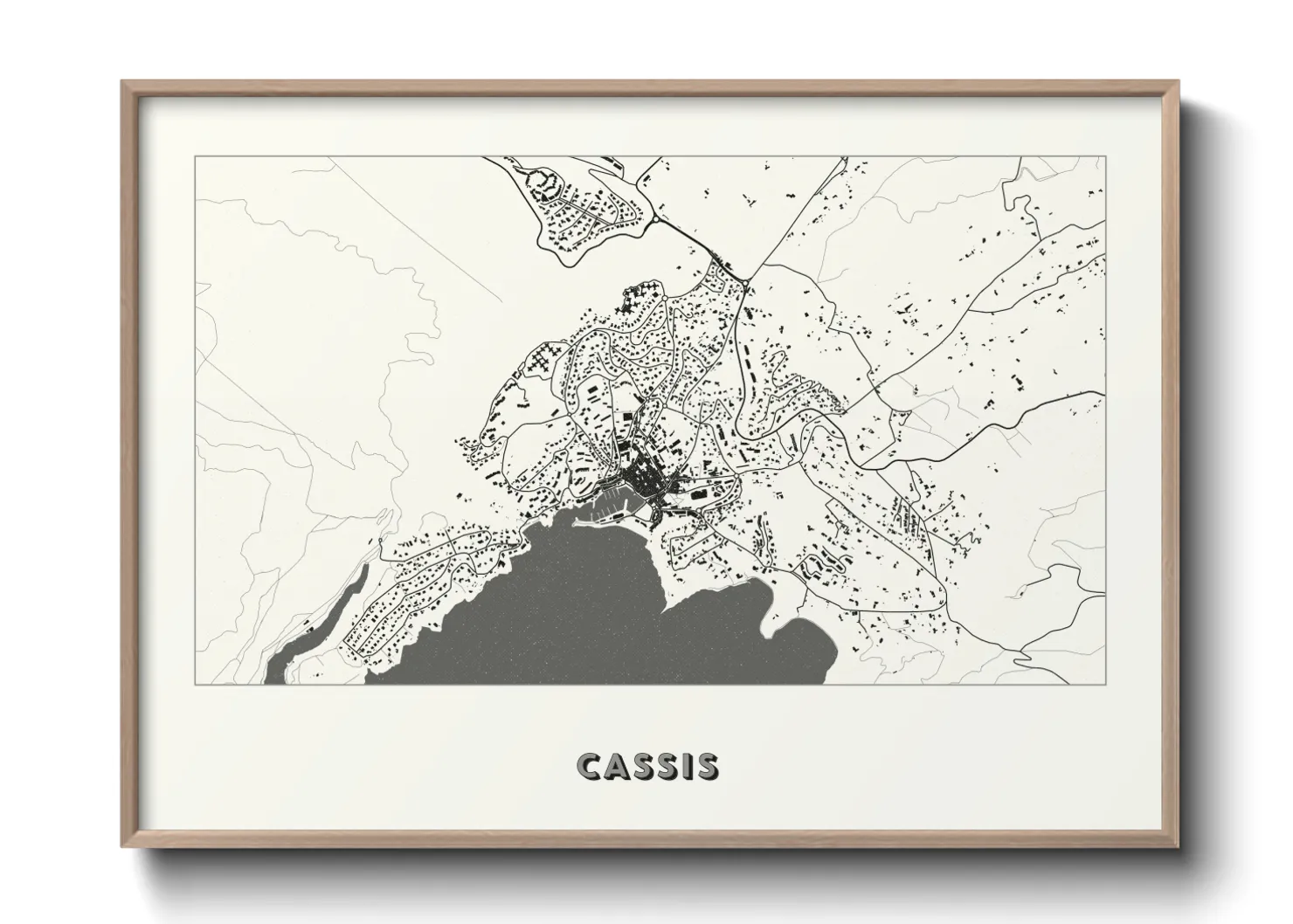 Une affiche de carte sur Cassis