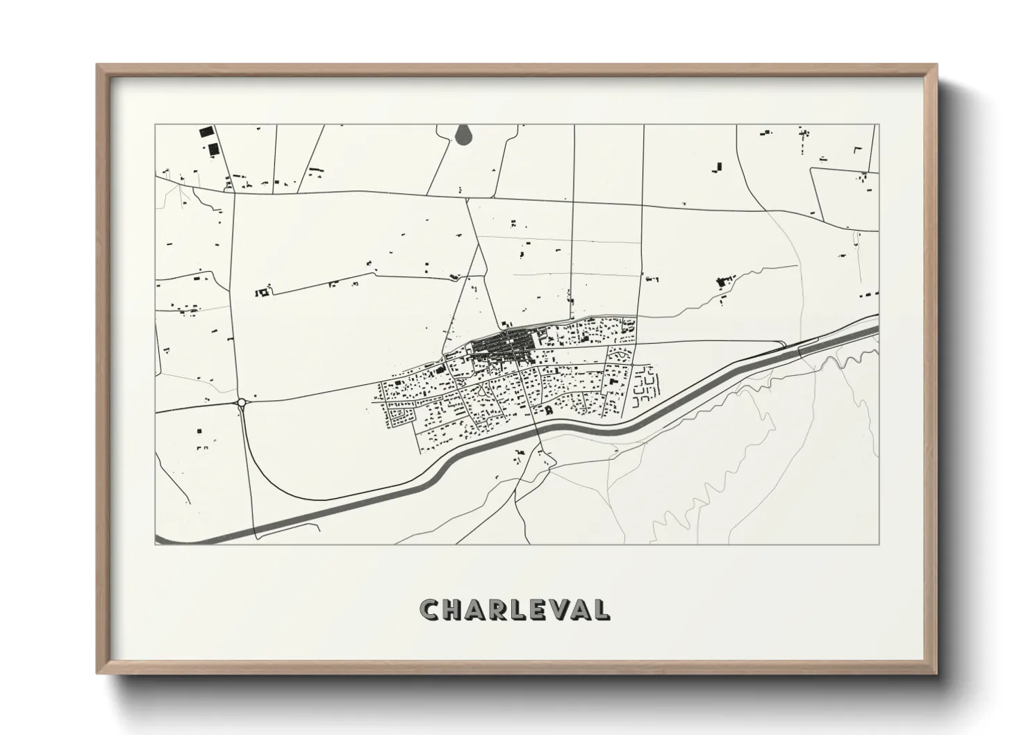 Une affiche de carte sur Charleval