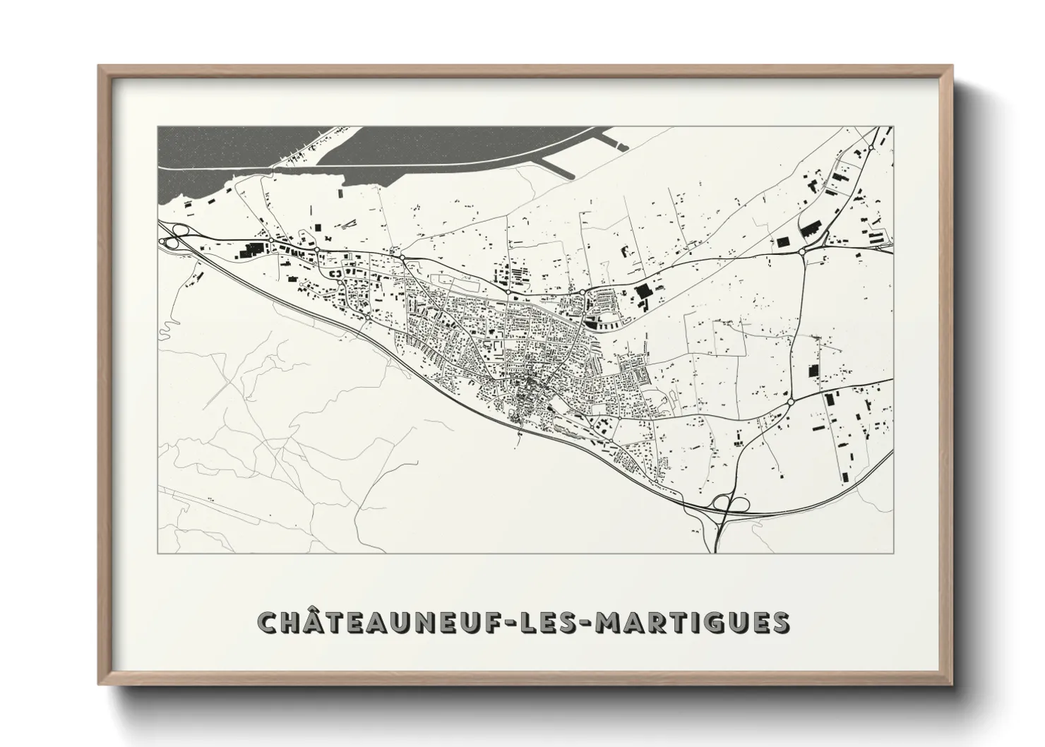 Une affiche de carte sur Châteauneuf-les-Martigues