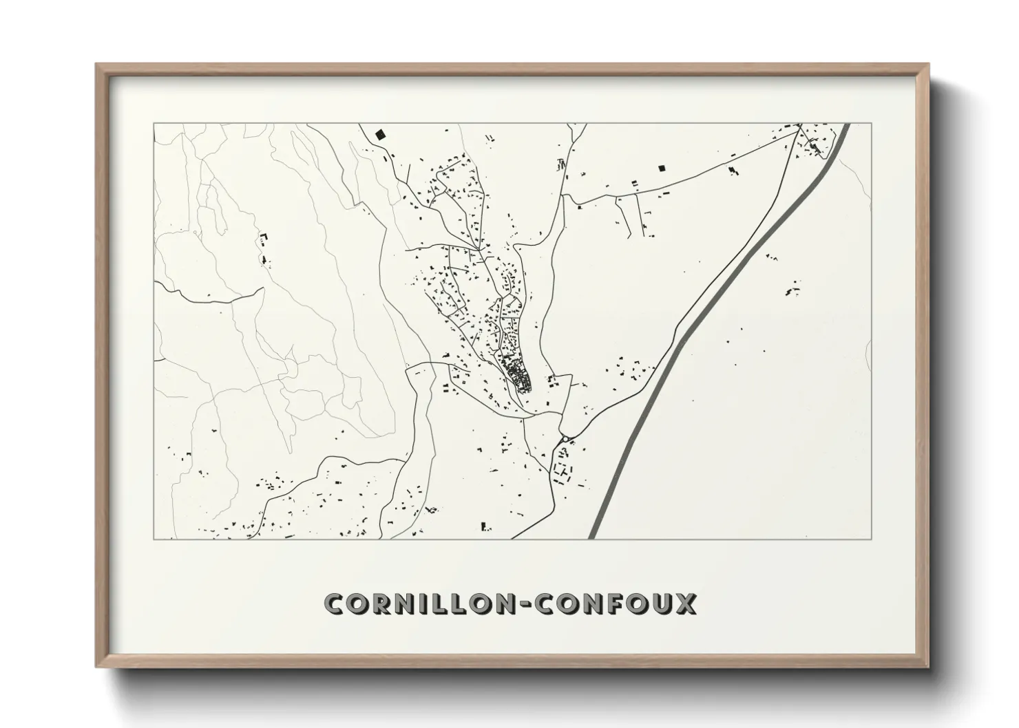 Une affiche de carte sur Cornillon-Confoux