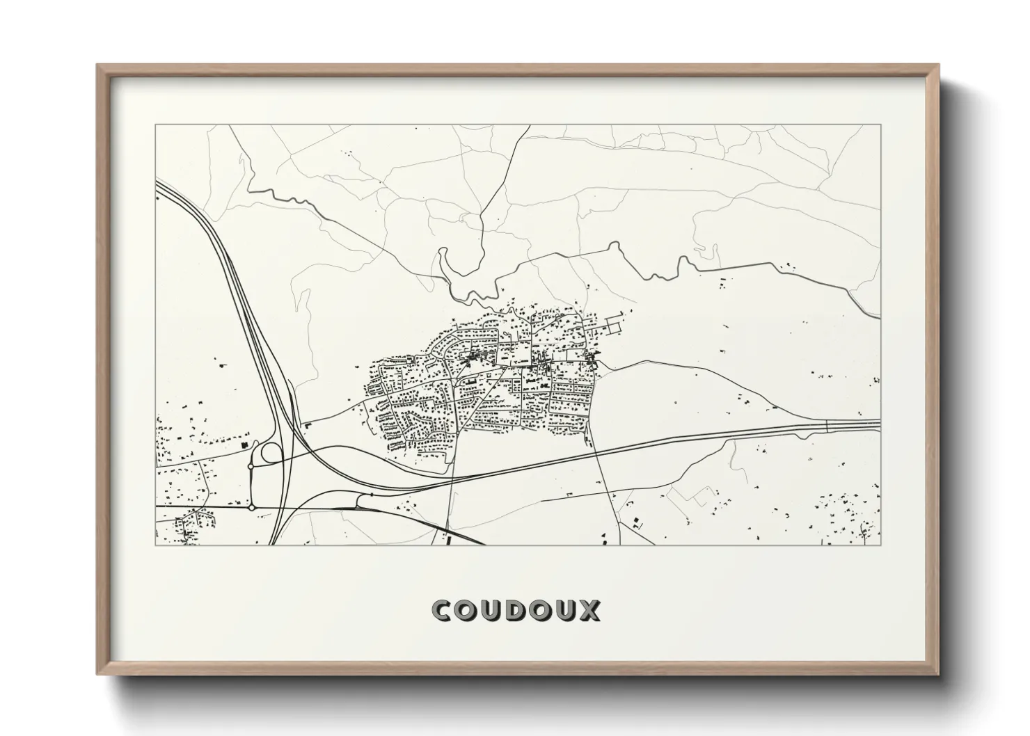 Une affiche de carte sur Coudoux