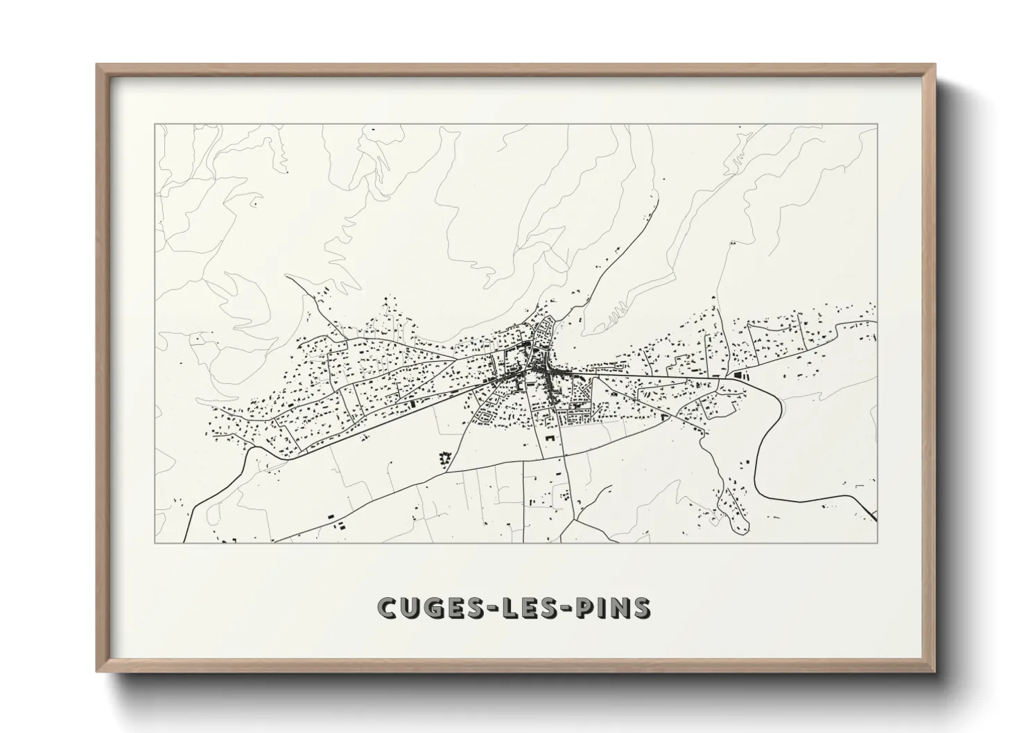 Une affiche de carte sur Cuges-les-Pins