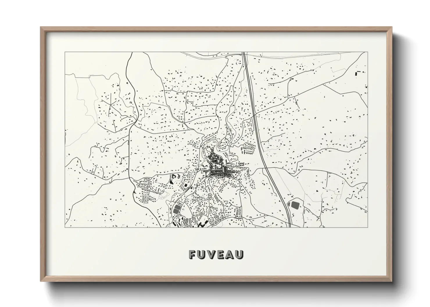 Une affiche de carte sur Fuveau