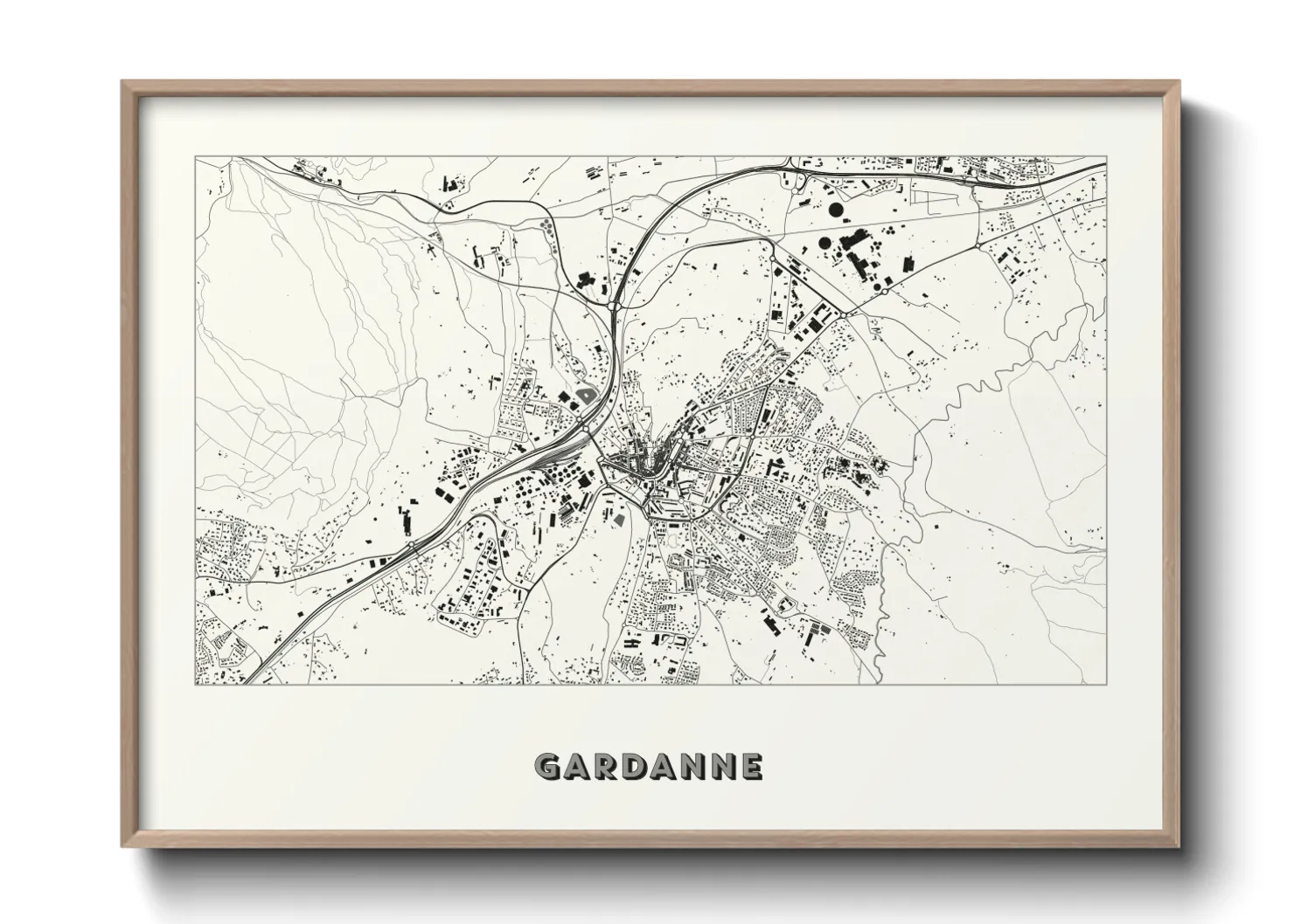 Une affiche de carte sur Gardanne