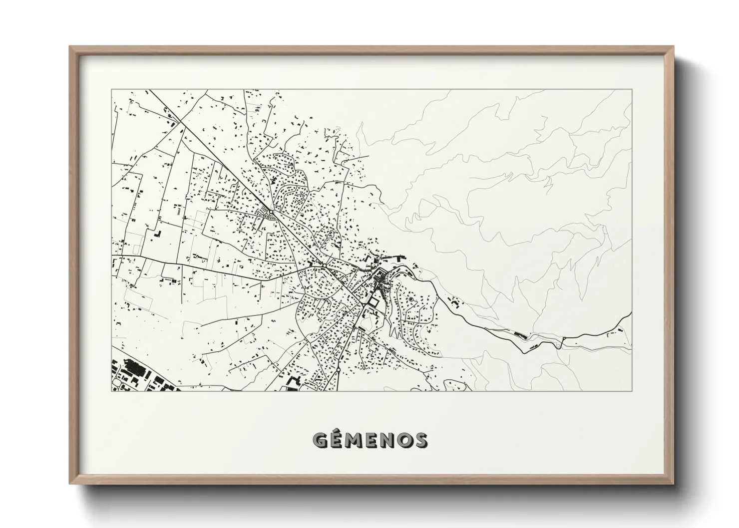 Une affiche de carte sur Gémenos