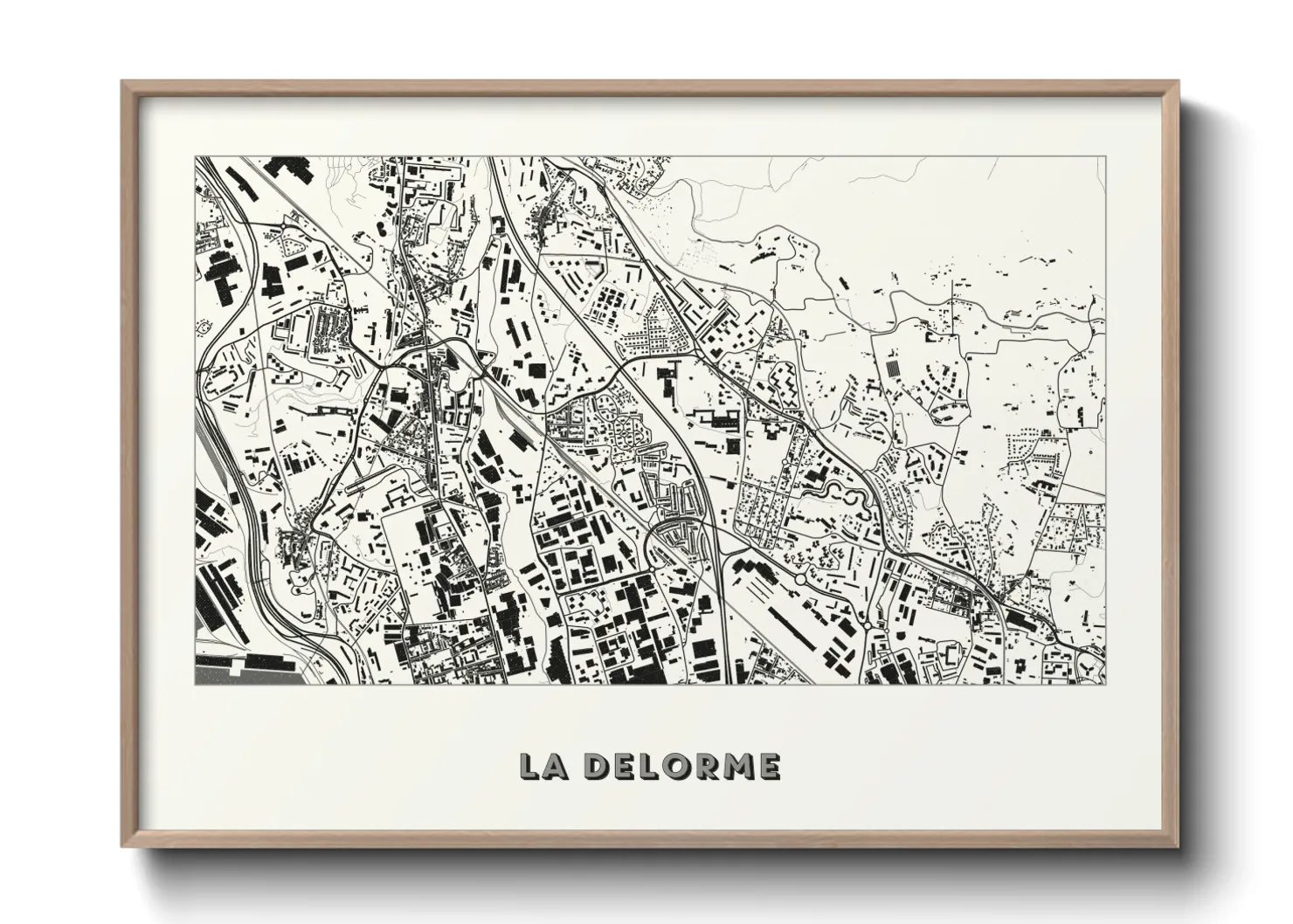 Une affiche de carte sur La Delorme
