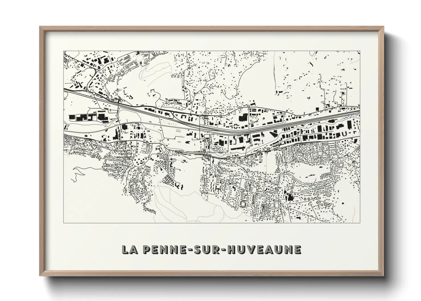 Une affiche de carte sur La Penne-sur-Huveaune