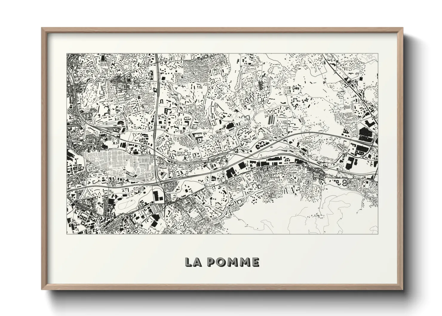 Une affiche de carte sur La Pomme