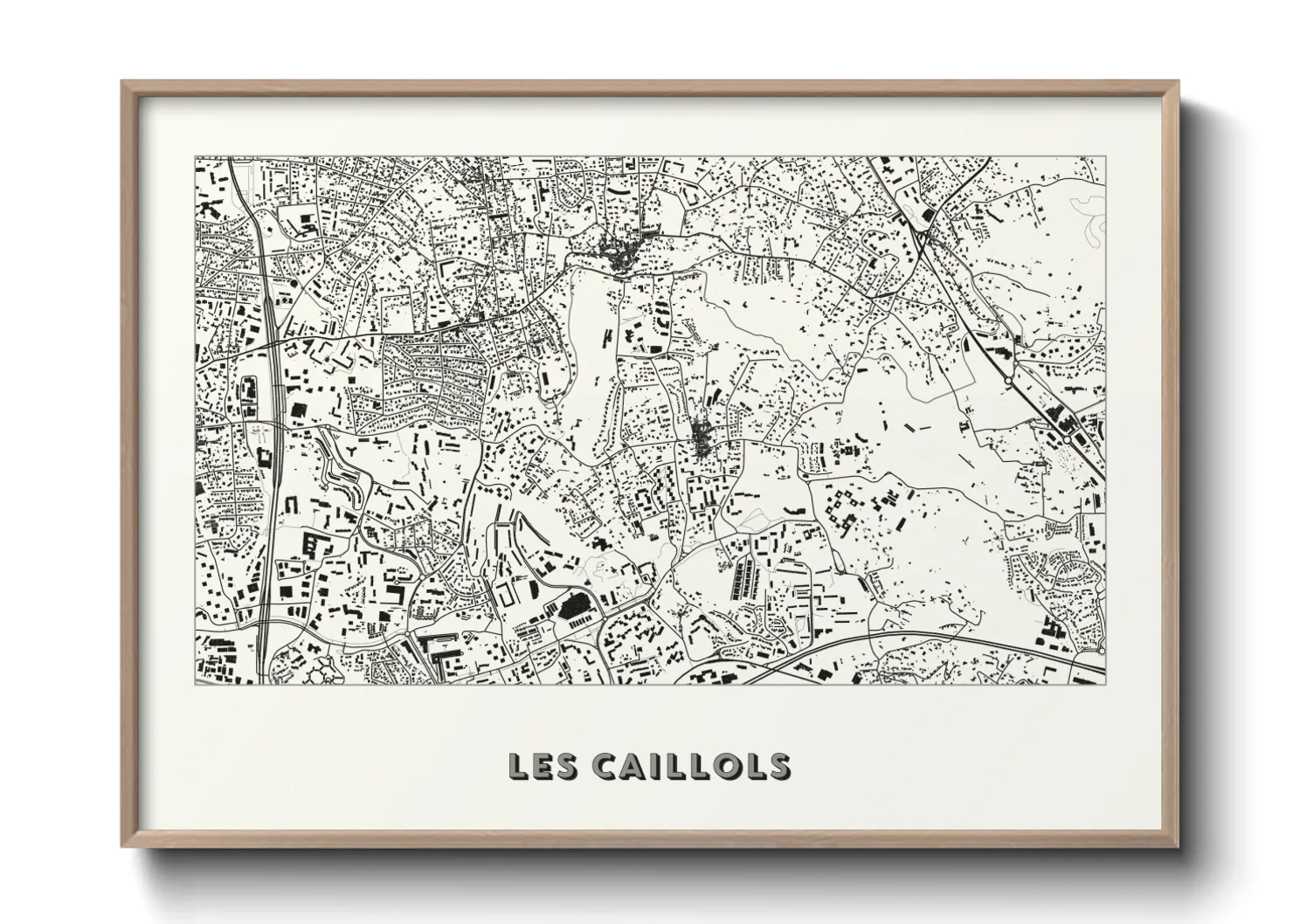 Une affiche de carte sur Les Caillols
