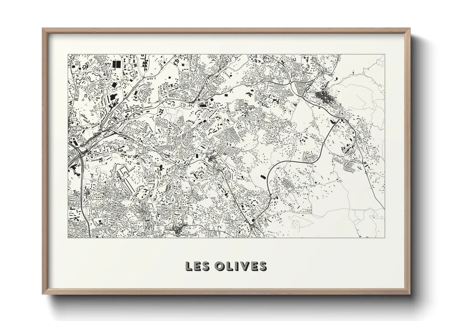 Une affiche de carte sur Les Olives
