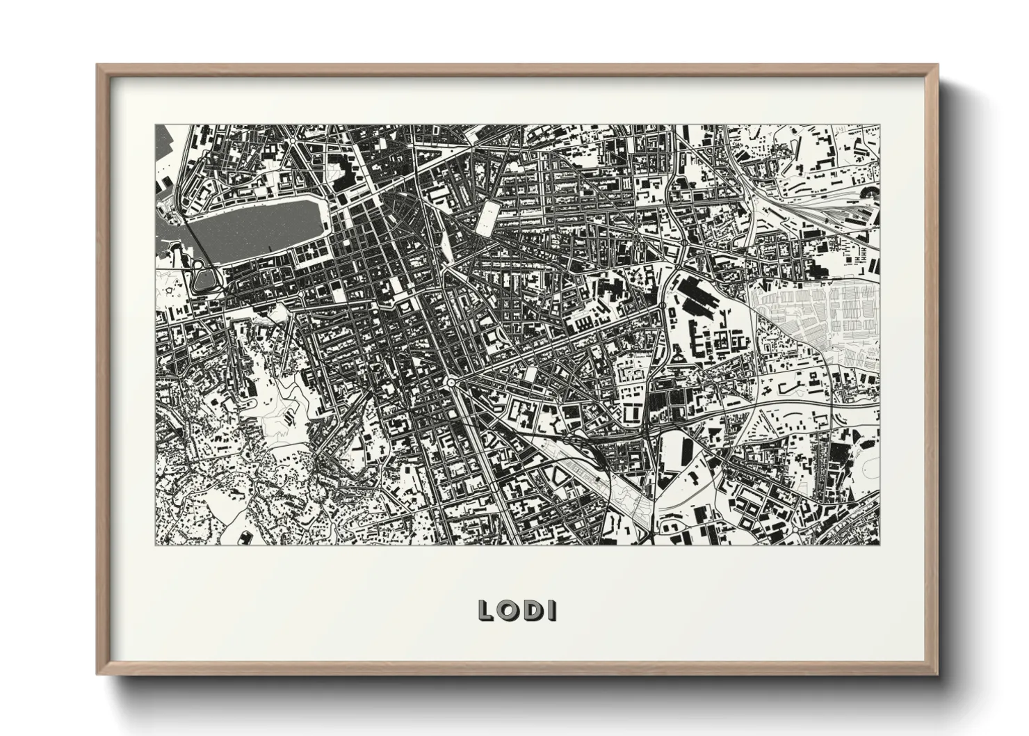 Une affiche de carte sur Lodi