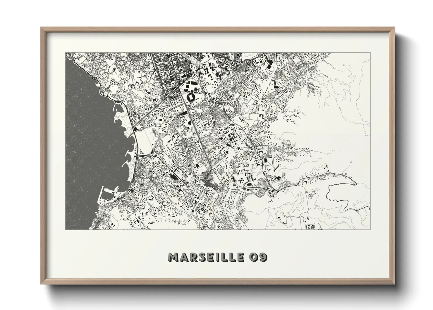 Une affiche de carte sur Marseille 09