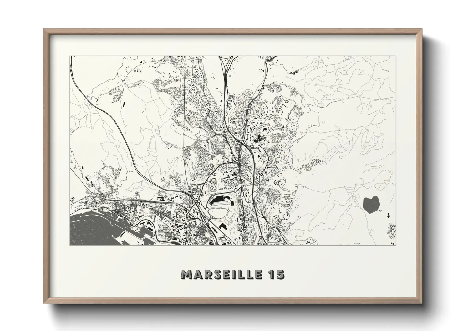 Une affiche de carte sur Marseille 15