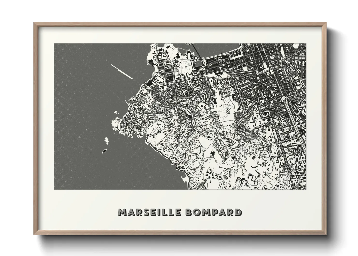 Une affiche de carte sur Marseille Bompard