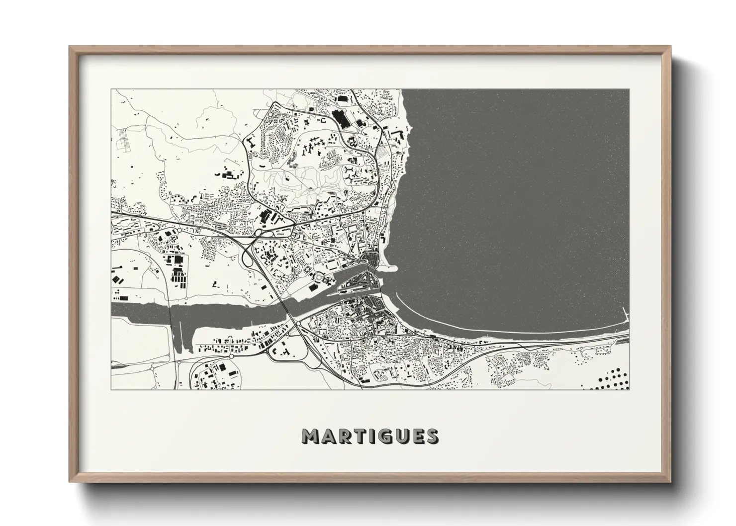 Une affiche de carte sur Martigues