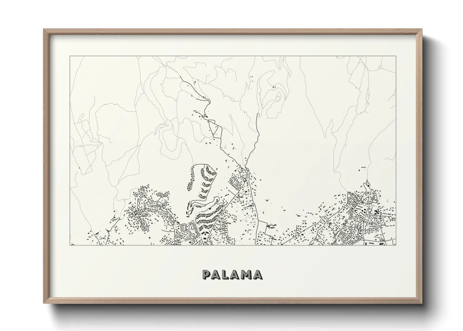Une affiche de carte sur Palama