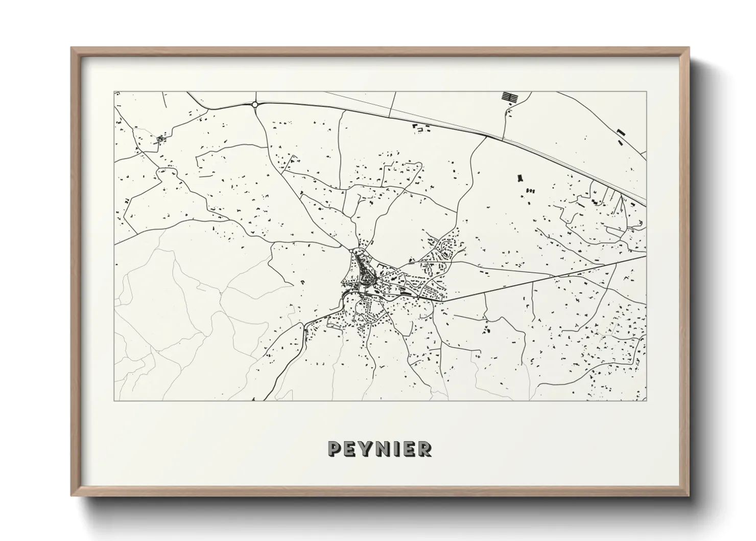 Une affiche de carte sur Peynier