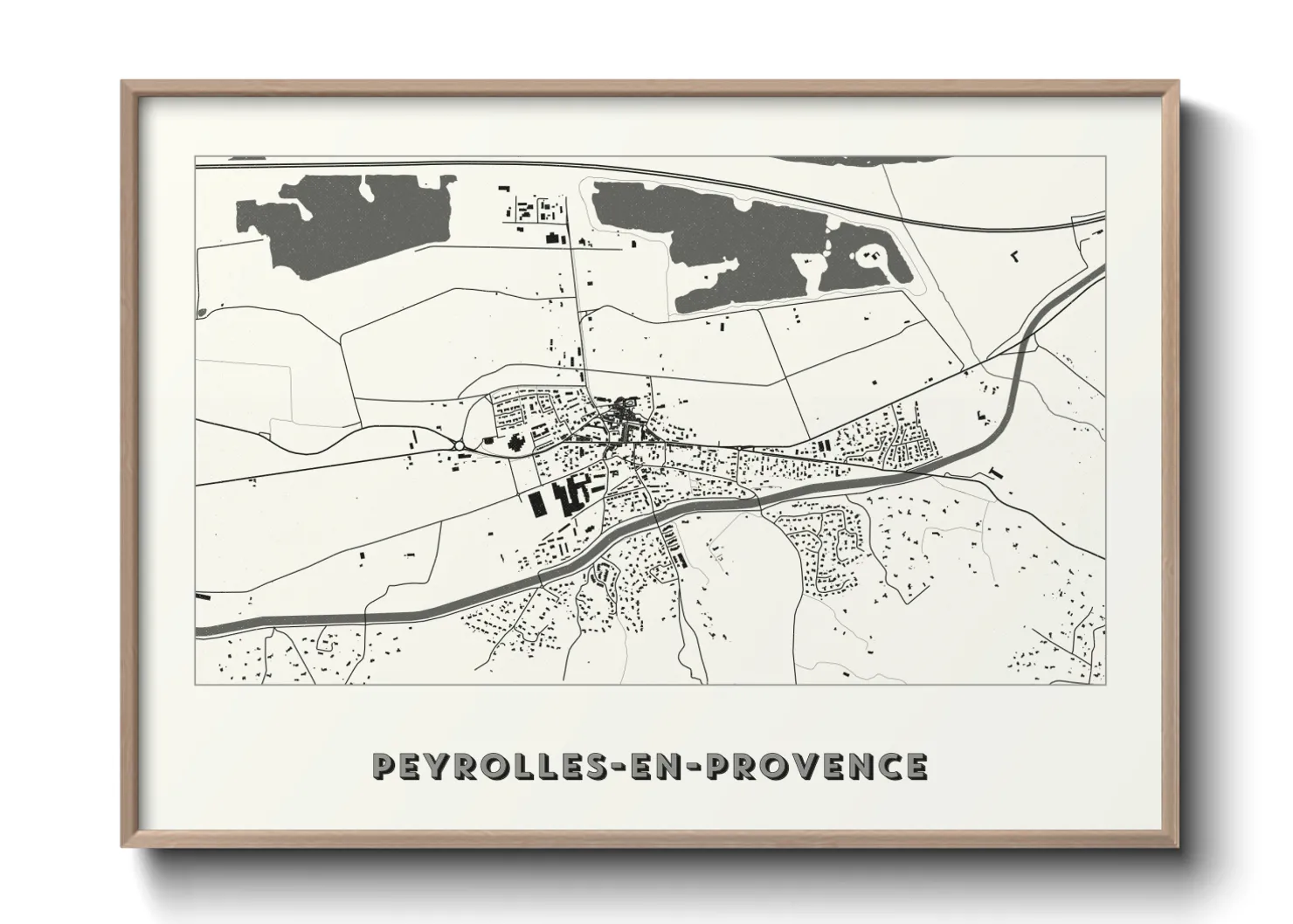 Une affiche de carte sur Peyrolles-en-Provence