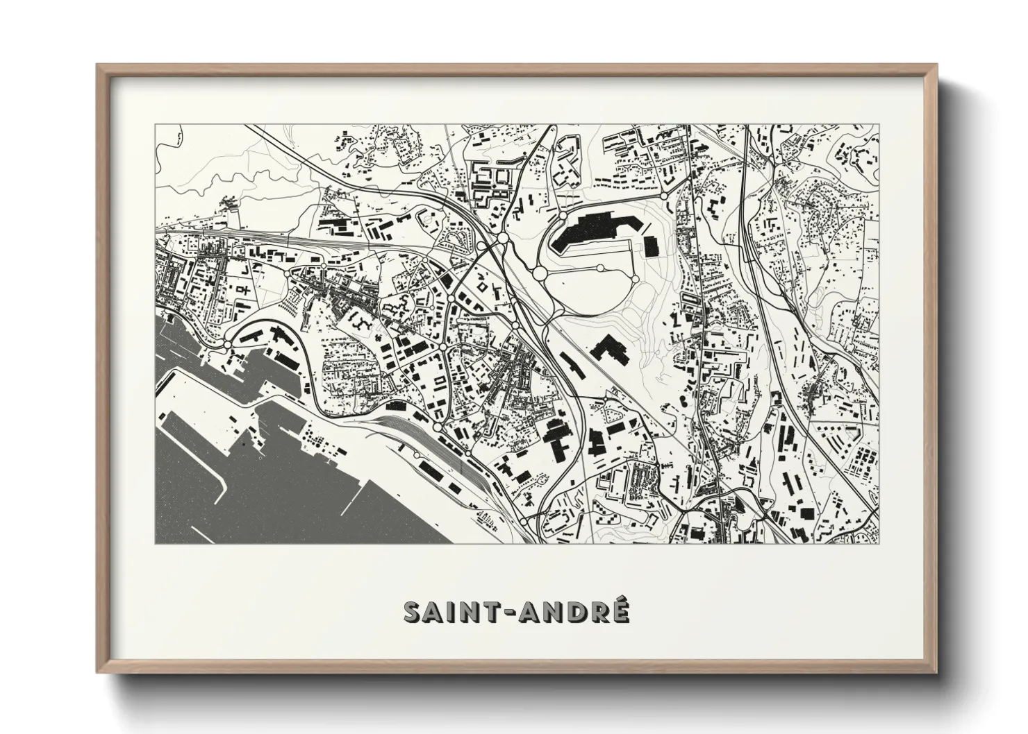 Une affiche de carte sur Saint-André