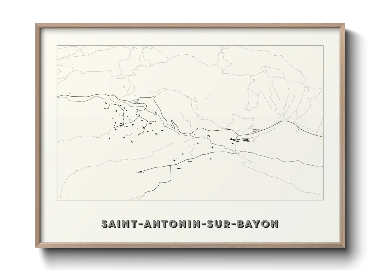 Une affiche de carte sur Saint-Antonin-sur-Bayon