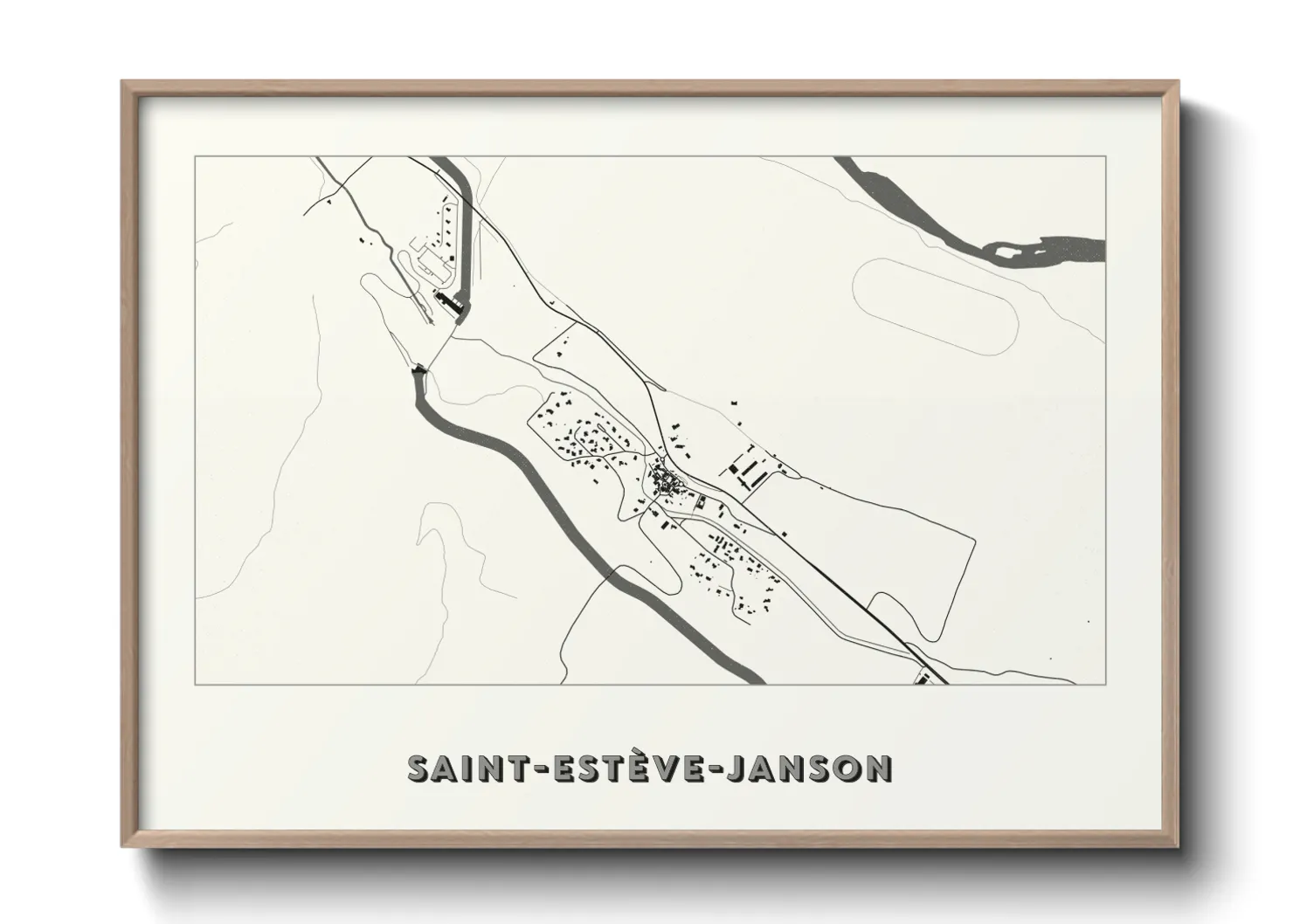 Une affiche de carte sur Saint-Estève-Janson