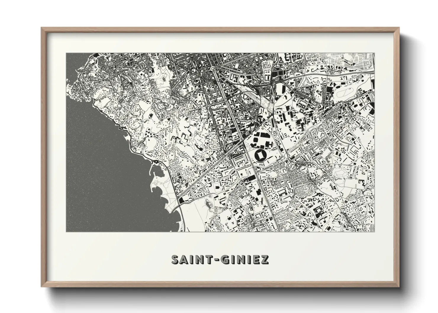 Une affiche de carte sur Saint-Giniez