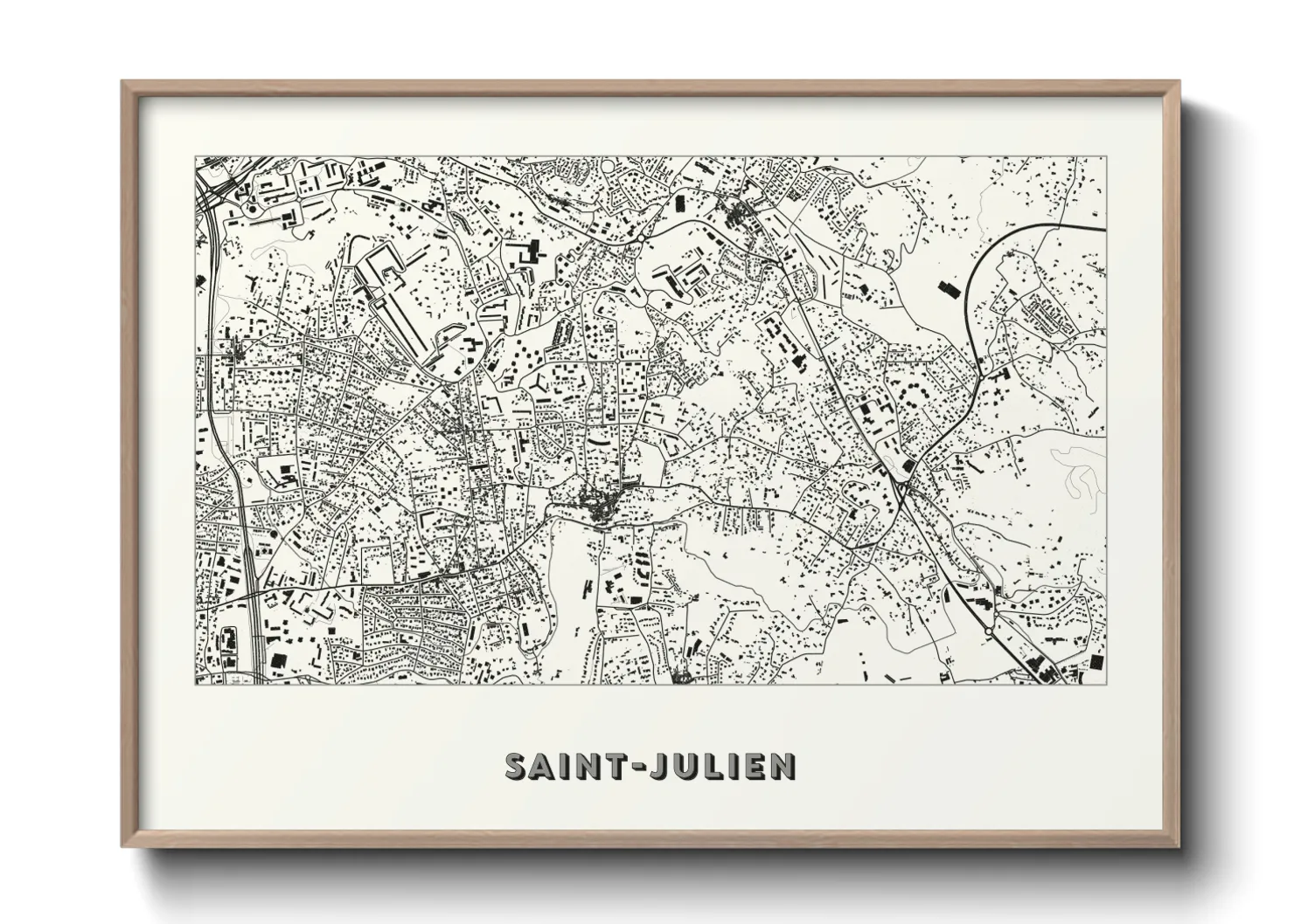 Une affiche de carte sur Saint-Julien