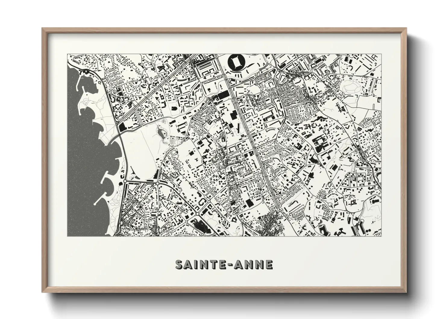 Une affiche de carte sur Sainte-Anne