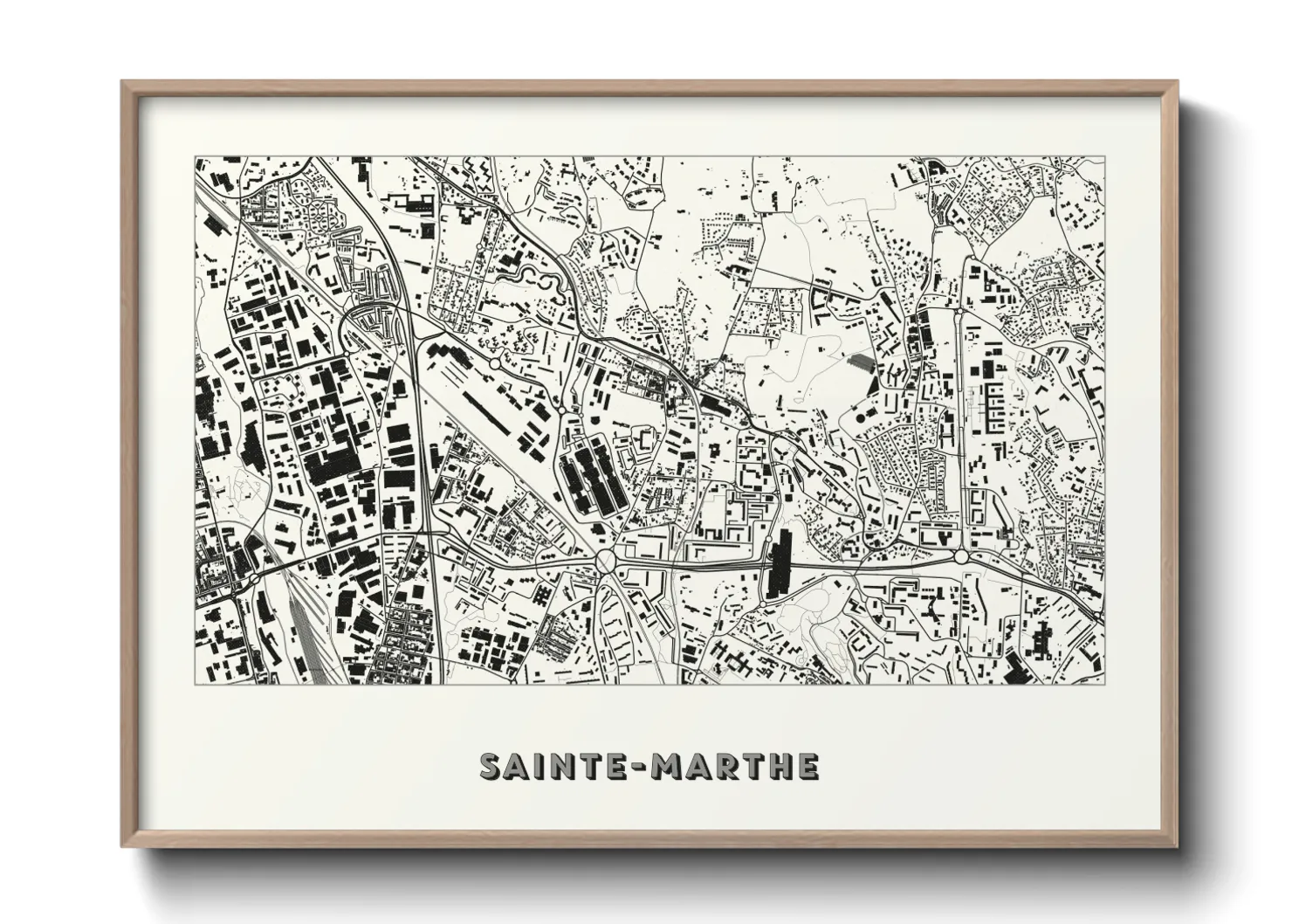 Une affiche de carte sur Sainte-Marthe