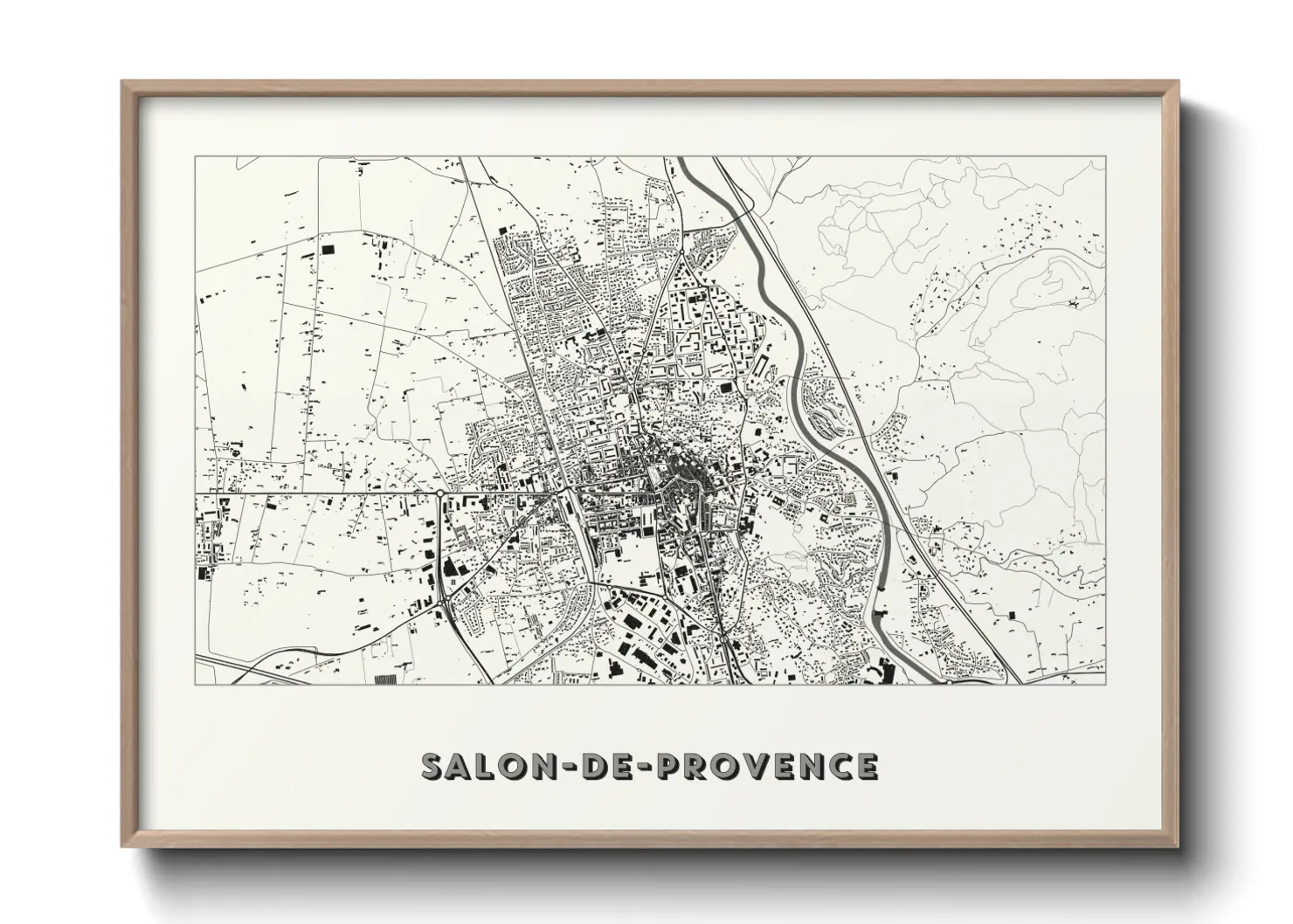 Une affiche de carte sur Salon-de-Provence