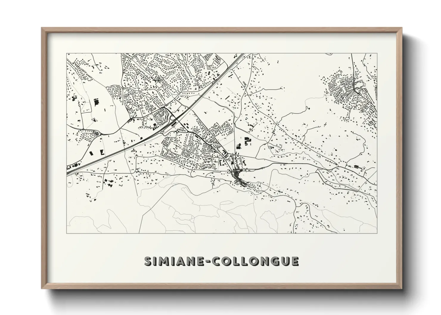 Une affiche de carte sur Simiane-Collongue