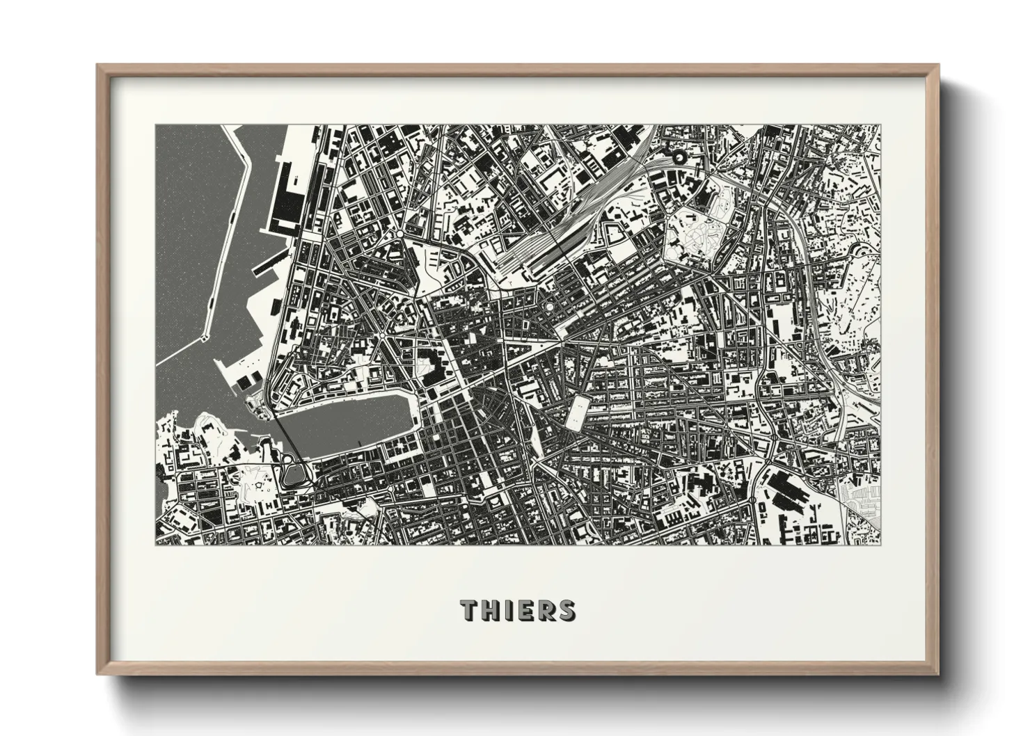 Une affiche de carte sur Thiers