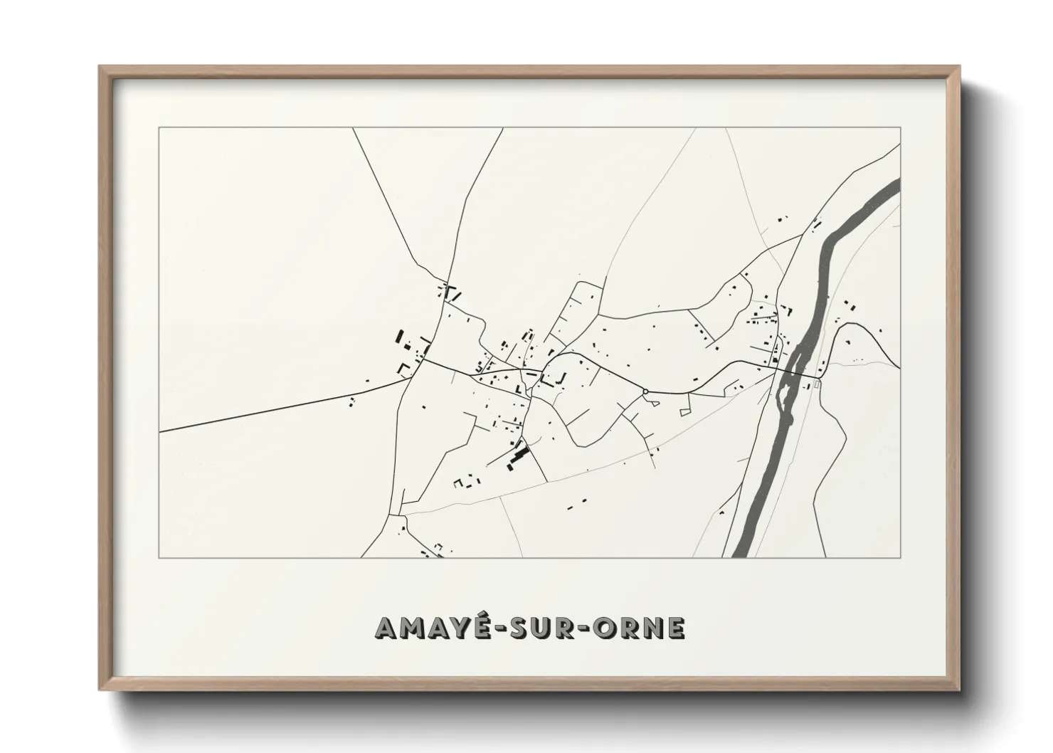 Une affiche de carte sur Amayé-sur-Orne