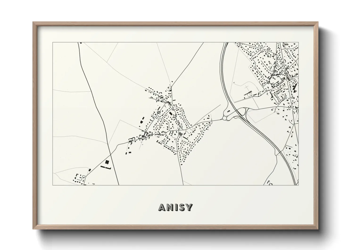Une affiche de carte sur Anisy