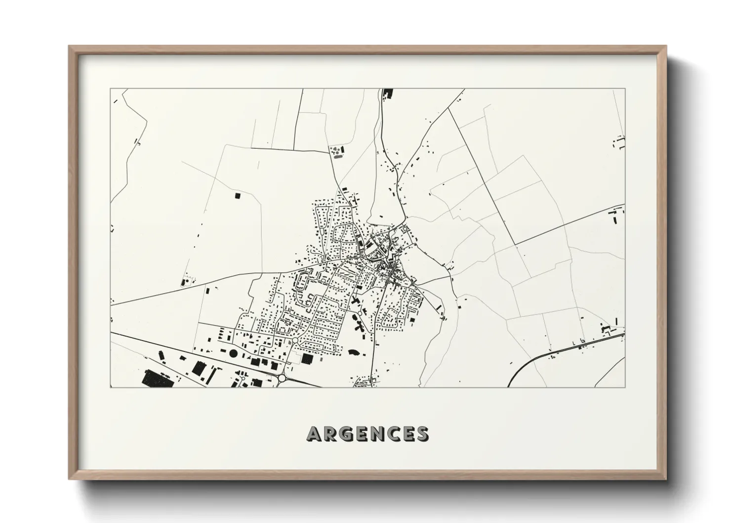 Une affiche de carte sur Argences