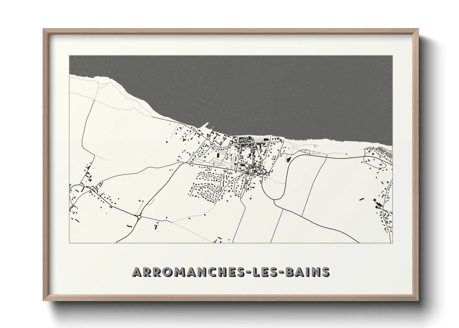 Une affiche de carte sur Arromanches-les-Bains