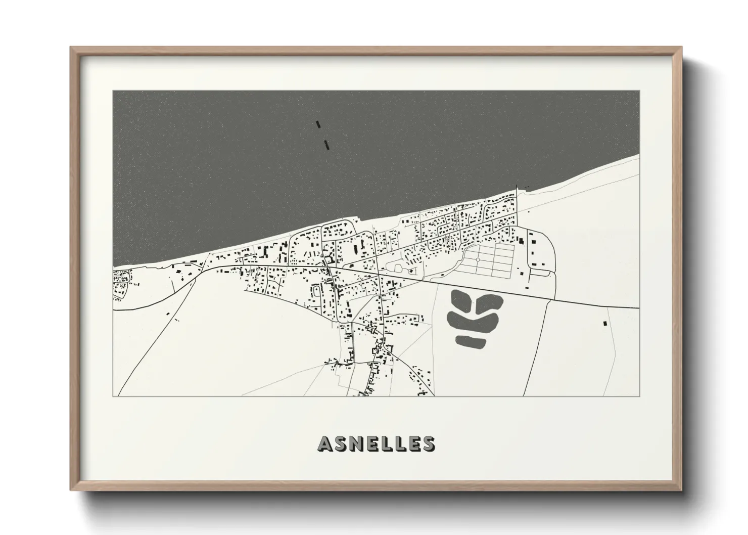 Une affiche de carte sur Asnelles