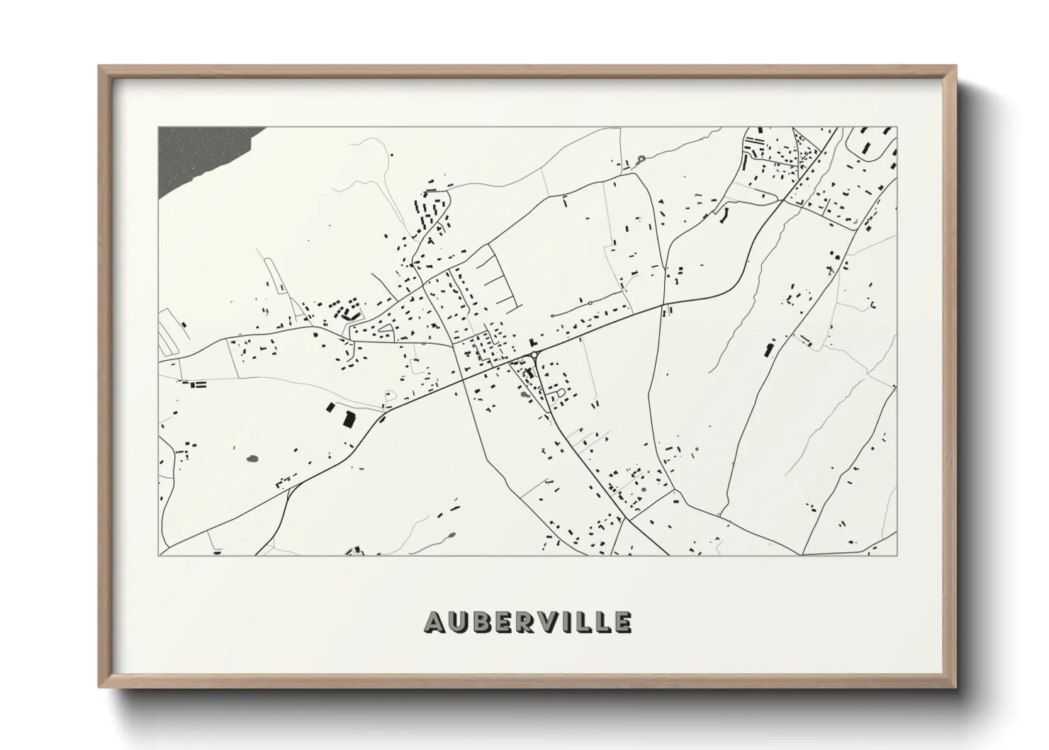 Une affiche de carte sur Auberville