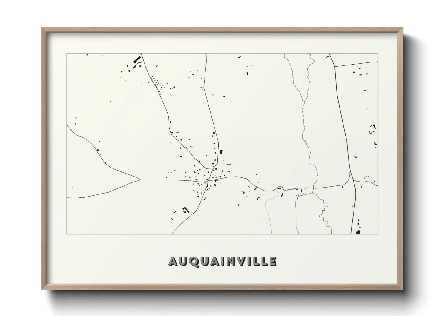 Une affiche de carte sur Auquainville