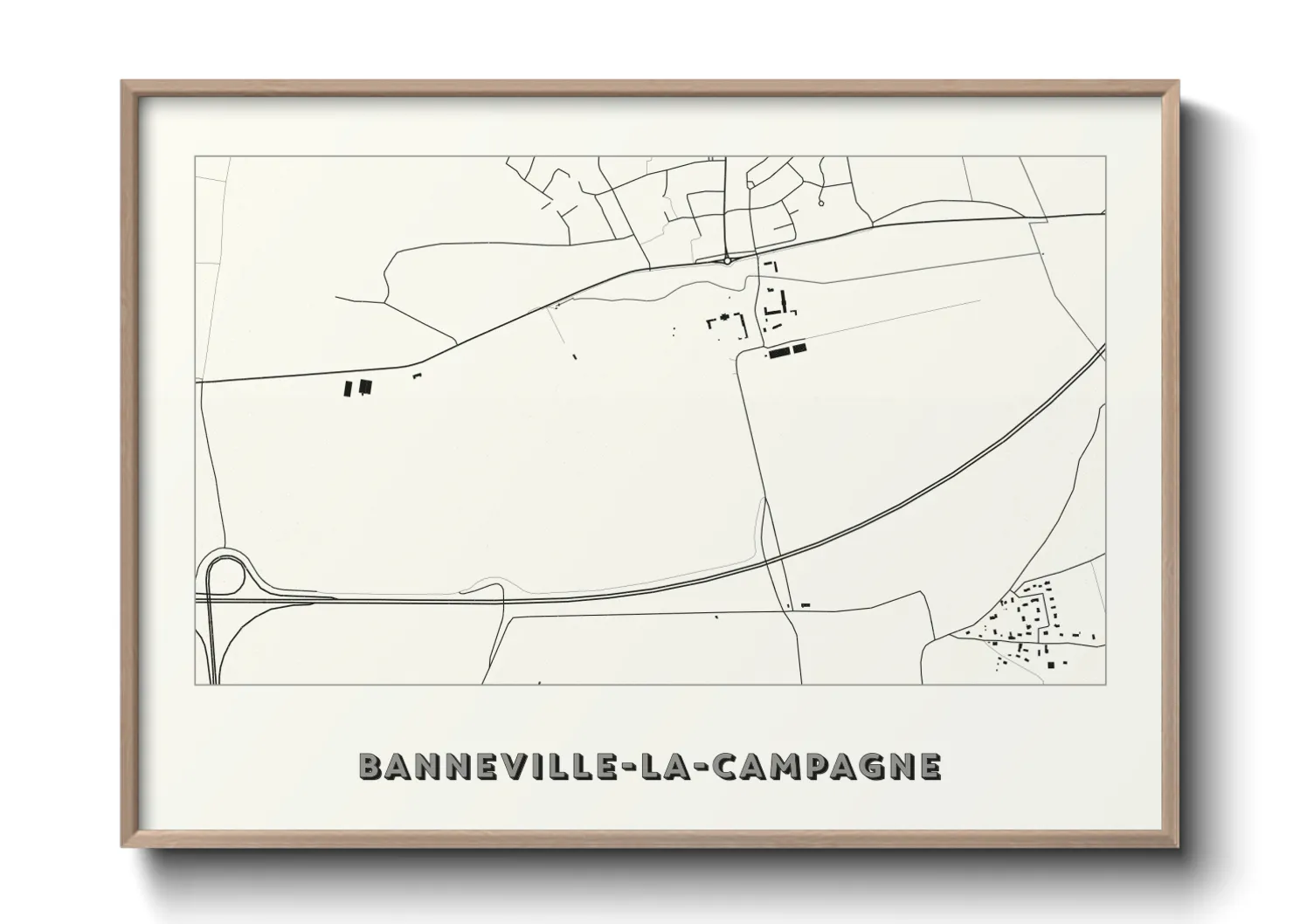 Une affiche de carte sur Banneville-la-Campagne