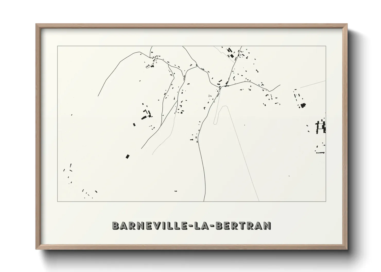 Une affiche de carte sur Barneville-la-Bertran