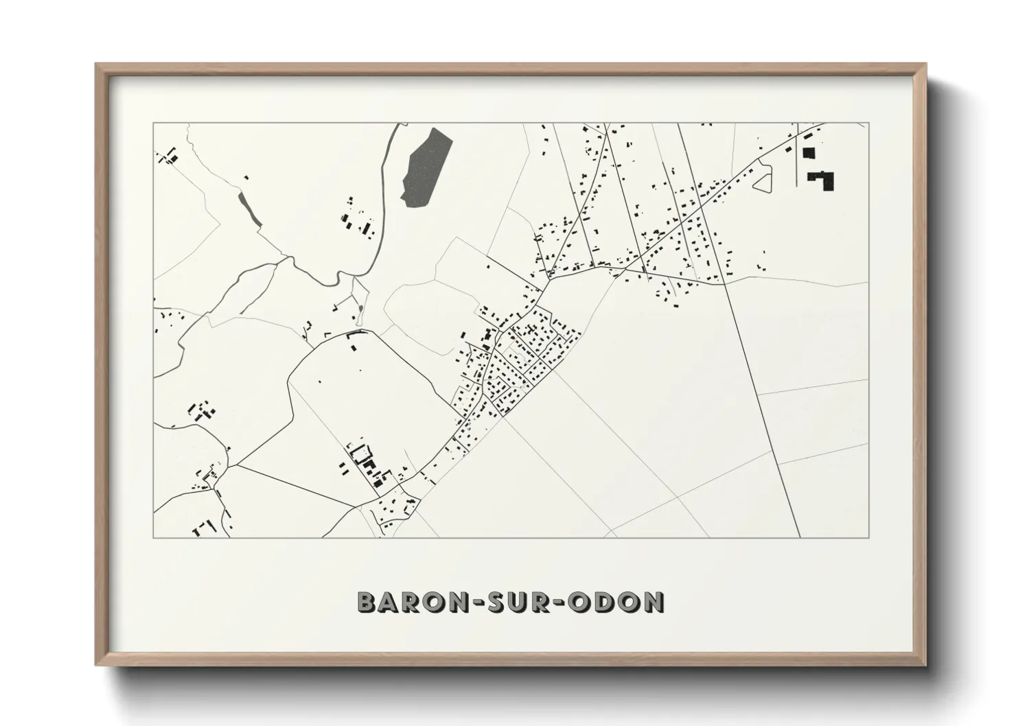 Une affiche de carte sur Baron-sur-Odon