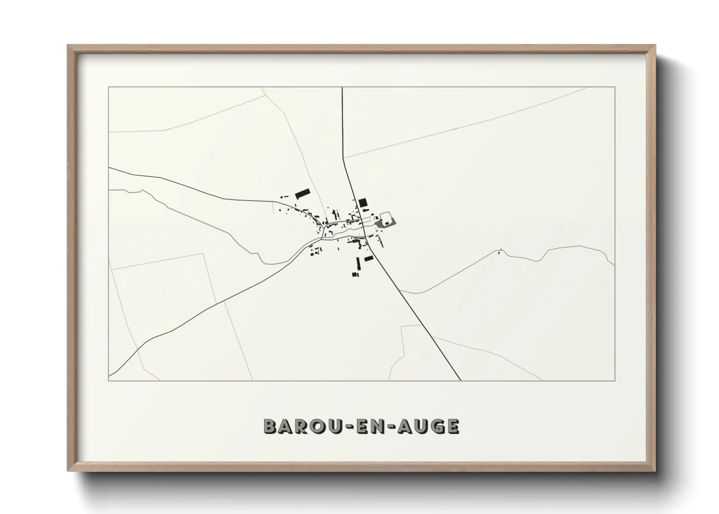 Une affiche de carte sur Barou-en-Auge