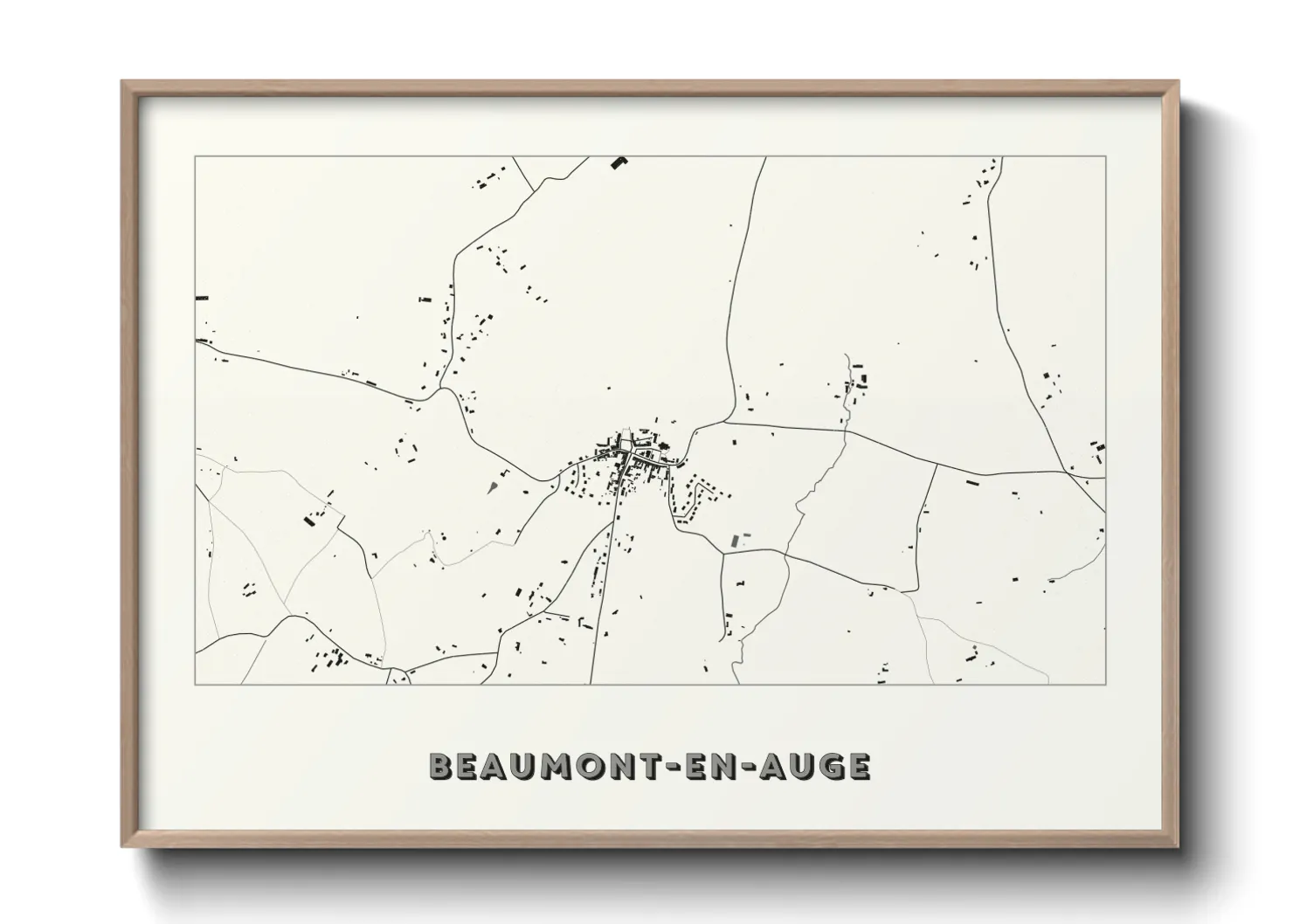Une affiche de carte sur Beaumont-en-Auge
