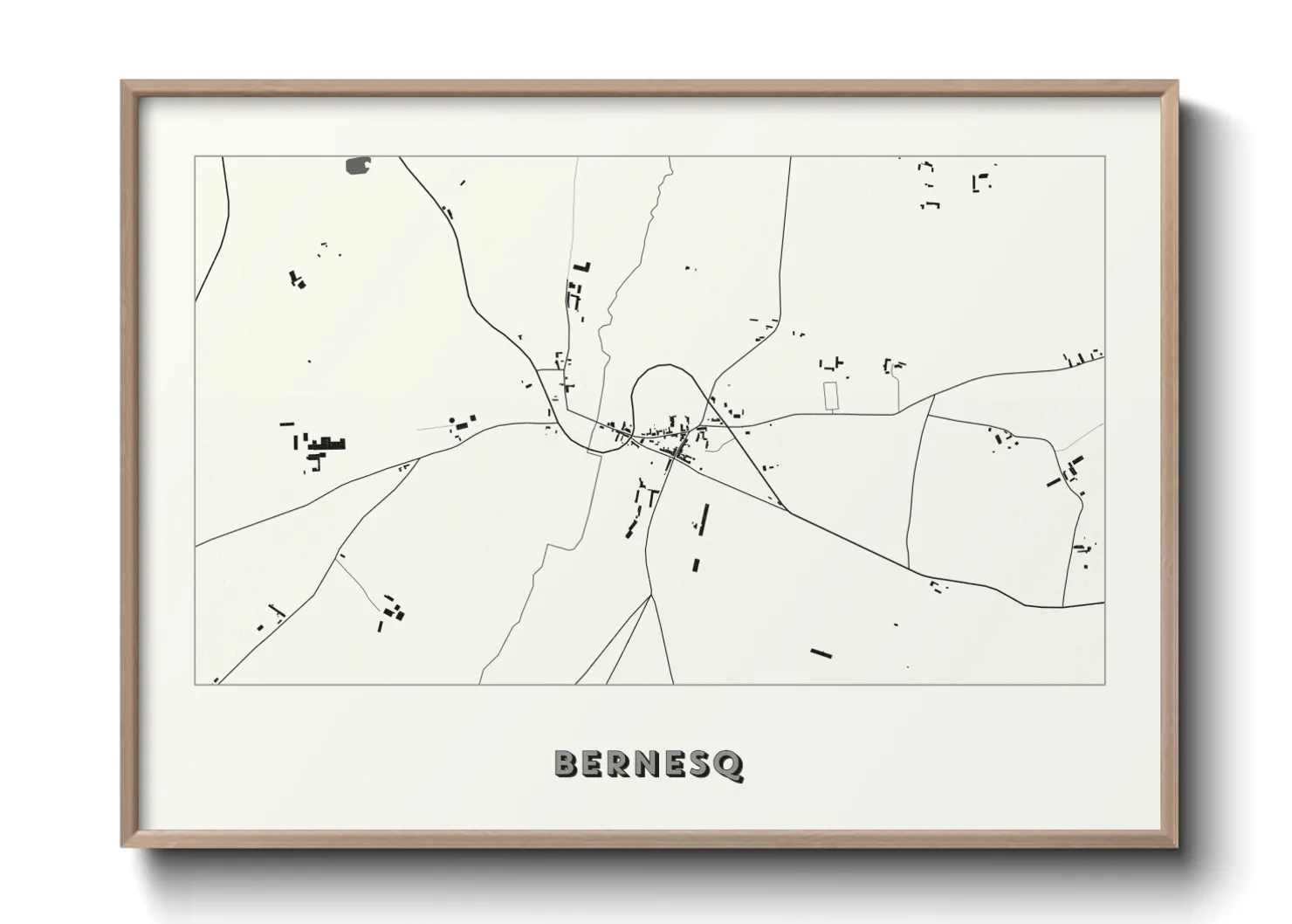 Une affiche de carte sur Bernesq