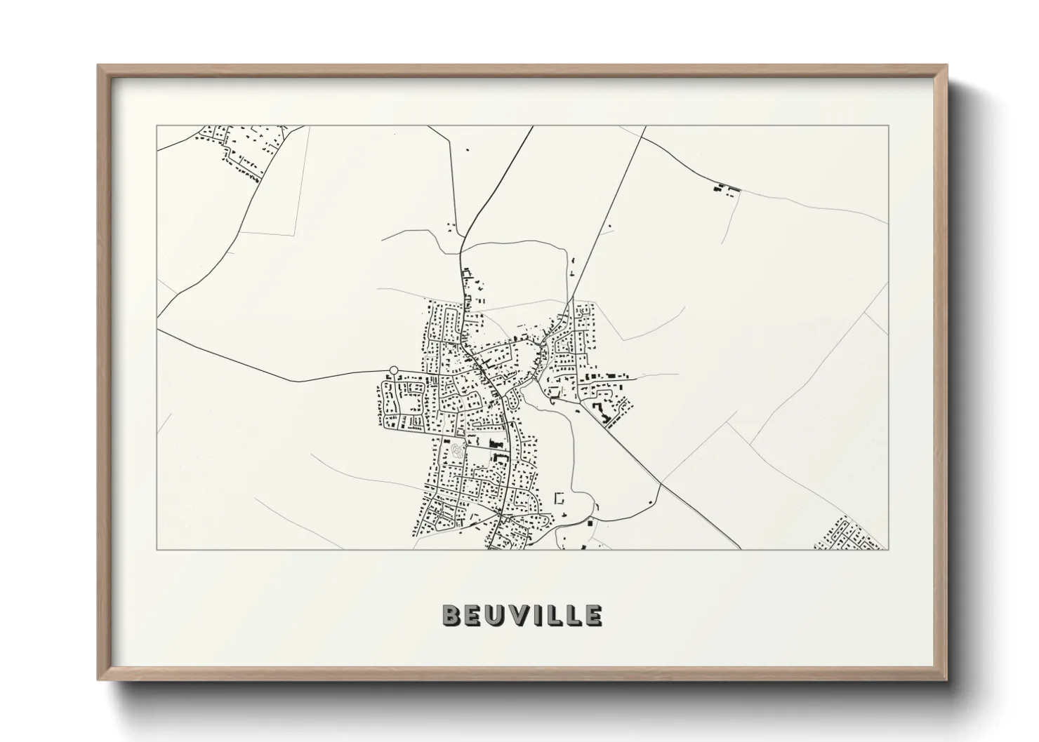 Une affiche de carte sur Beuville