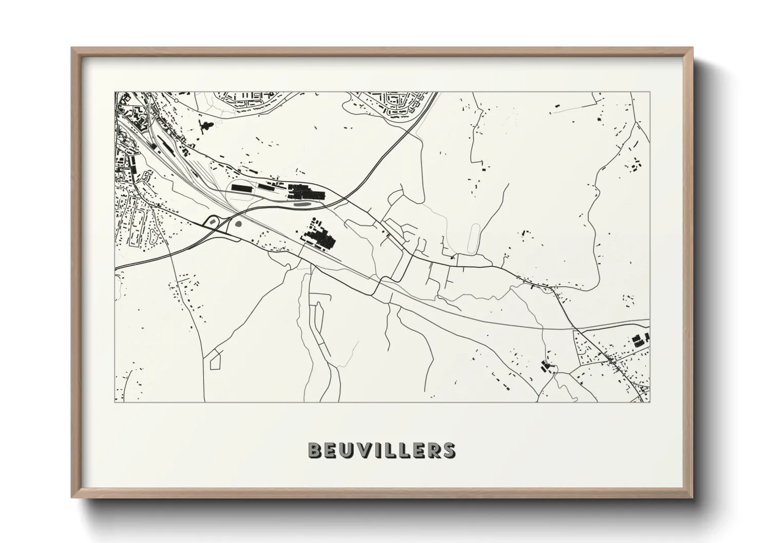 Une affiche de carte sur Beuvillers