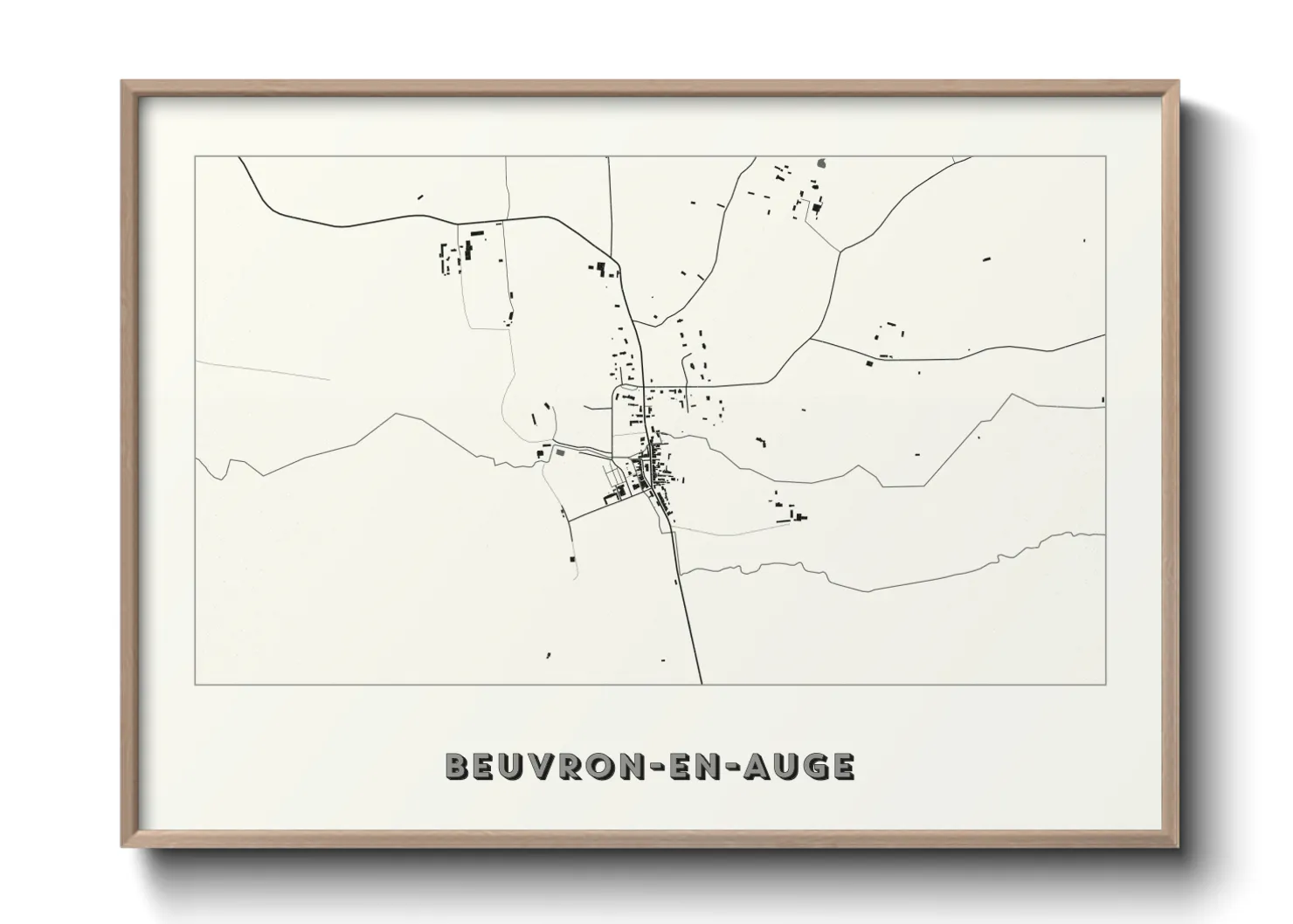 Une affiche de carte sur Beuvron-en-Auge