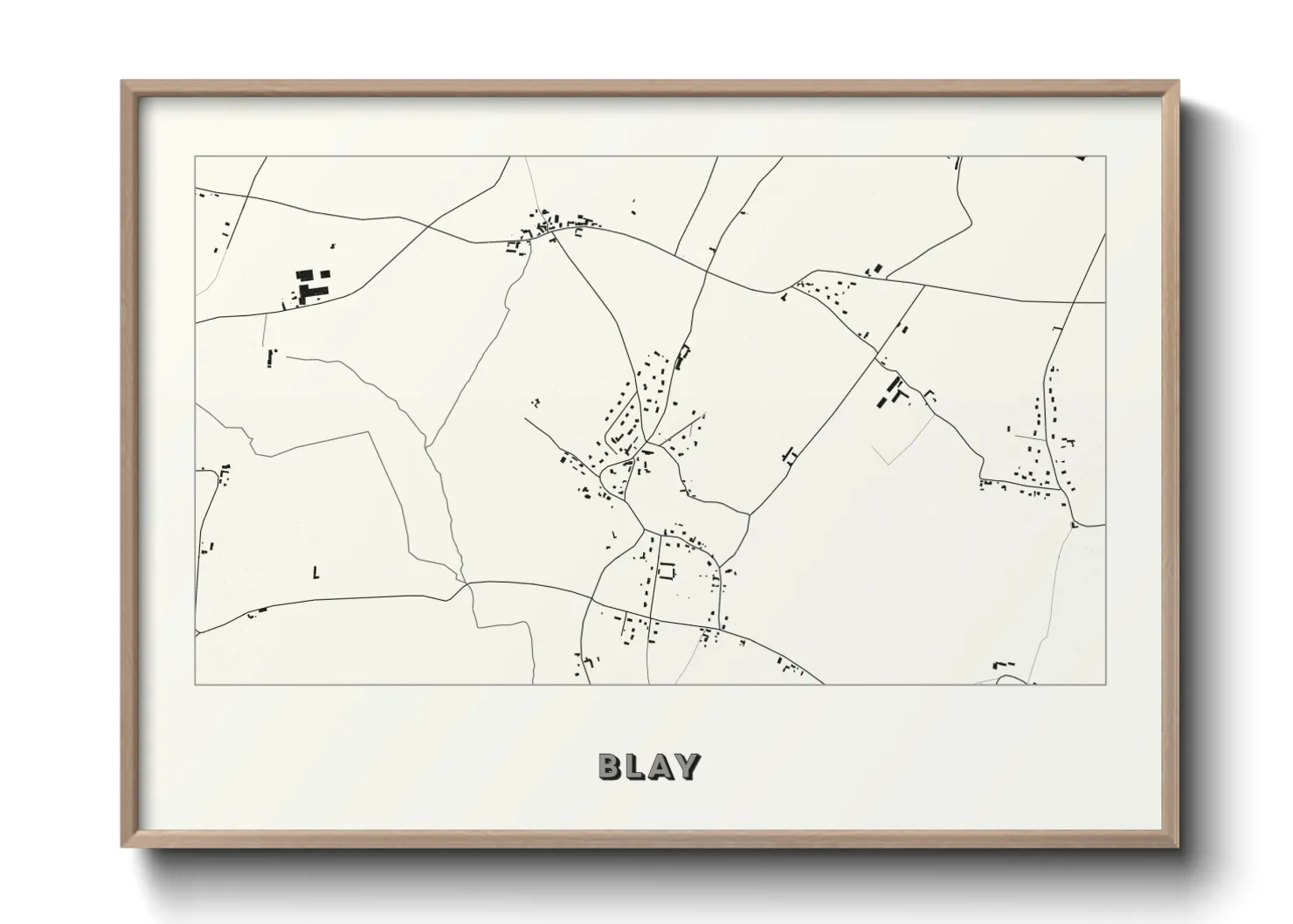 Une affiche de carte sur Blay